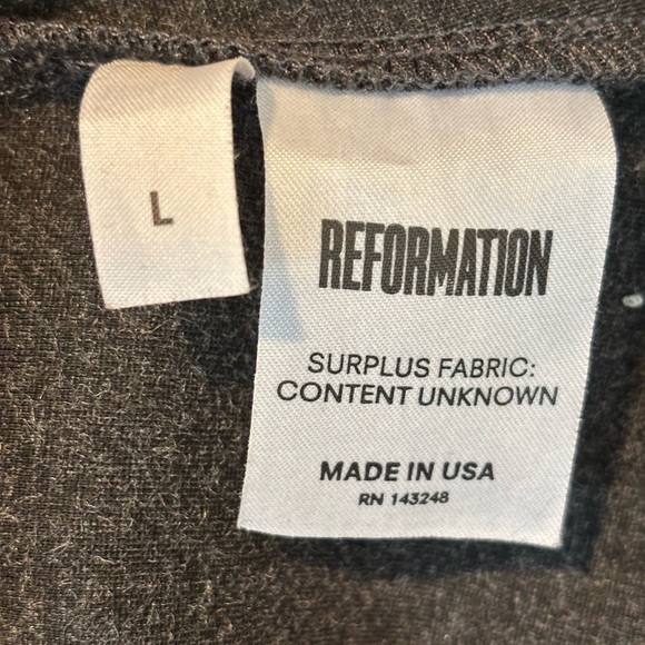 Reformation Gray Long Sleeve Dress Large - Picture 2 of 5